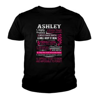 Ten Facts About Women Ashley First Name Gift Youth T-shirt - Thegiftio UK