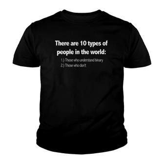 Ten Types Of People Understand Binary Funny Math Joke Youth T-shirt - Thegiftio UK