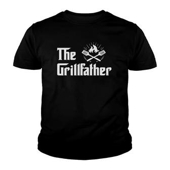The Grillfather Funny Bbq Dad Bbq Grill Dad Grilling Youth T-shirt | Mazezy