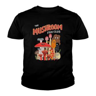 The Mushroom Fan Club Retro Cute Cottagecore Mushroom Hat Youth T-shirt - Thegiftio UK