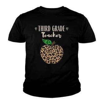 Third Grade Teacher Leopard Back To School 3Rd Grade Youth T-shirt - Thegiftio UK