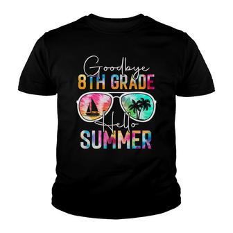 Tie Dye Goodbye 8Th Grade Hello Summer Women Last Day School Youth T-shirt - Thegiftio UK