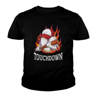 Touchdown Baseball Funny Baseball Gift Youth T-shirt - Thegiftio UK