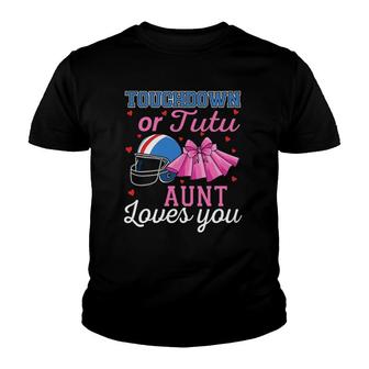 Touchdown Or Tutu Aunt Loves You Football Baby Shower Youth T-shirt - Thegiftio UK