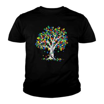 Tree Of Life Autism Awareness Month Tee Funny Asd Supporter Youth T-shirt - Thegiftio UK