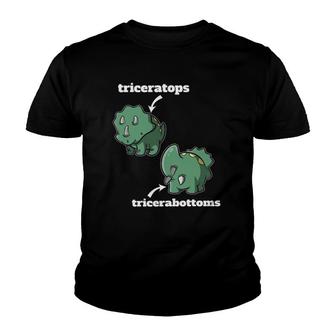 Triceratops Tricerabottoms Funny Dinosaur Gift Youth T-shirt | Mazezy