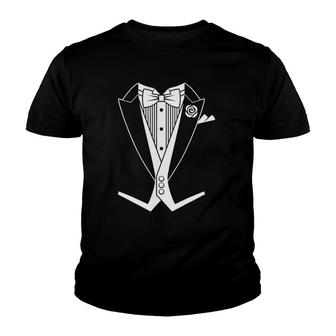 Tuxedo Tailcoat White Tie Youth T-shirt - Thegiftio UK