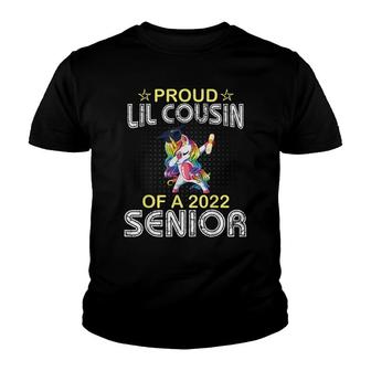 Unicorn Dabbing Proud Lil Cousin Of A 2022 Senior Graduate Youth T-shirt - Seseable