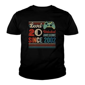 Unlocked Level 20 Birthday 20 Years Old Video Game Controller Youth T-shirt | Mazezy