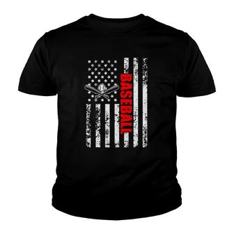 Us American Flag Baseball Patriotic Baseball Youth T-shirt - Thegiftio UK