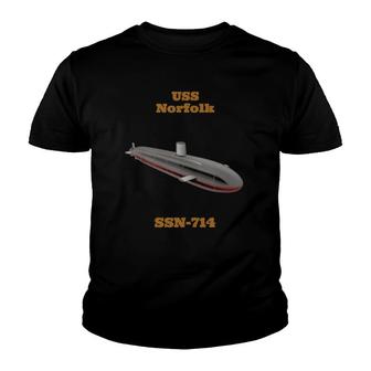Uss Norfolk Ssn-714 Navy Sailor Veteran Gift Youth T-shirt - Thegiftio UK