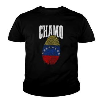Venezuela Chamo Fingerprint Dna Venezuelan Flag Pride Youth T-shirt - Thegiftio UK