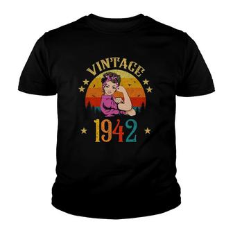 Vintage 1942 Birthday Gift For Women Funny 80 Years Old Gift Youth T-shirt | Mazezy
