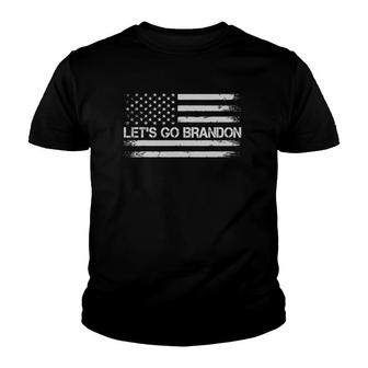Vintage American Flag Funny Lets Go Branson Brandon Usa Youth T-shirt - Thegiftio UK