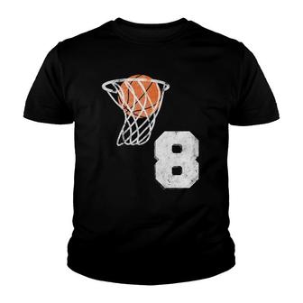 Vintage Basketball Jersey Number 8 Player Number Youth T-shirt - Thegiftio UK