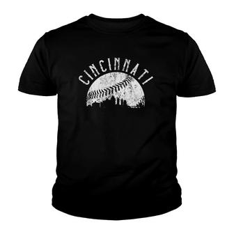Vintage Cincinnati Ohio Skyline Apparel Youth T-shirt | Mazezy