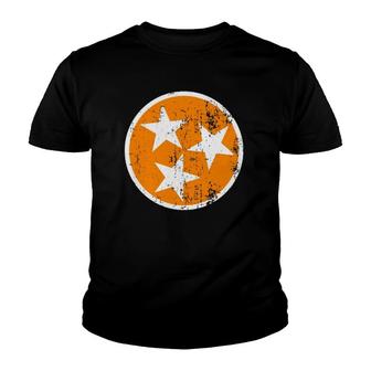 Vintage Distressed Orange And White Tennessee State Flag Youth T-shirt - Thegiftio UK