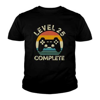 Vintage Level 25 Complete 25Th Birthday 25 Years Old Gamer Youth T-shirt - Seseable
