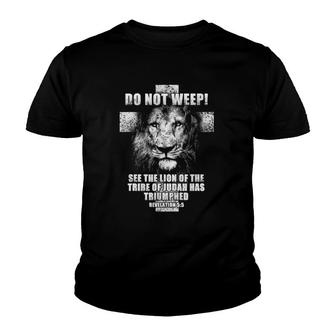Vintage Lion Cross Christian Revelation 55 Gift Youth T-shirt - Thegiftio UK