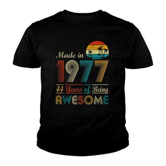 Vintage Retro Made In 1977 44Th Birthday 44 Years Old Gifts Youth T-shirt - Seseable