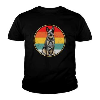 Vintage Retro Sunset Australian Cattle Dog Youth T-shirt | Mazezy