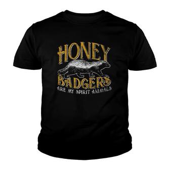 Vintage Spirit Animal Gifts Honey Badger Youth T-shirt | Mazezy