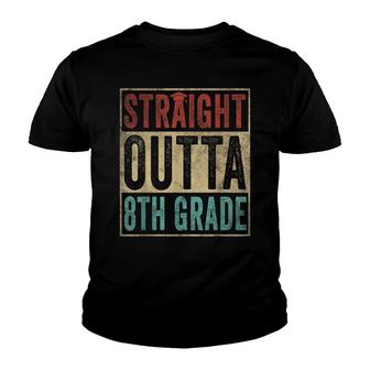 Vintage Straight Outta 8Th Grade Graduation Grad Youth T-shirt - Thegiftio UK