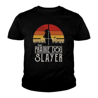 Vintage Sunset Prairie Dog Hunting Prairie Dog Slayer V2 Youth T-shirt - Thegiftio UK