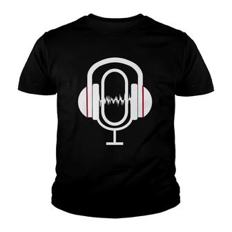 Voiceover Microphone Headphones Waveform Audio Engineer Youth T-shirt - Thegiftio UK