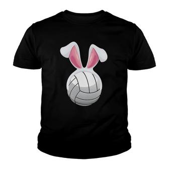 Volleyball Easter Bunny Ears - Cute Volleyball Player Youth T-shirt | Mazezy