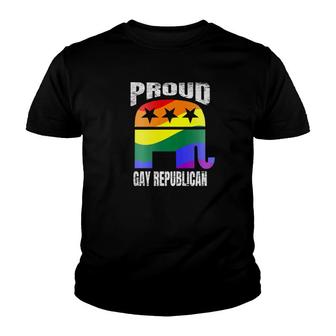 Vote Republican Gay Pride Flag Elephant Vintage Youth T-shirt - Monsterry