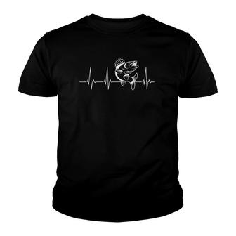 Walleye Heartbeat Fishing Lover Gift Youth T-shirt - Thegiftio UK