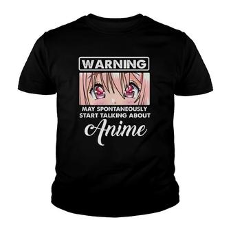 Warning May Spontaneously Funny Quote Talking About Anime Youth T-shirt | Mazezy