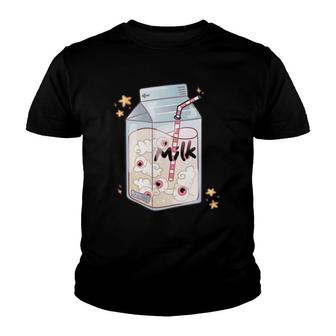 Weirdcore Aesthetic Eyes Japanese Milk Carton Eyeballs Youth T-shirt - Thegiftio UK