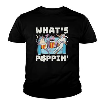 Whats Poppin Popcorn Funny Popcorn Youth T-shirt - Thegiftio UK