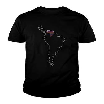 Where Is Venezuela Map Chromatic Art Gift Youth T-shirt - Thegiftio UK