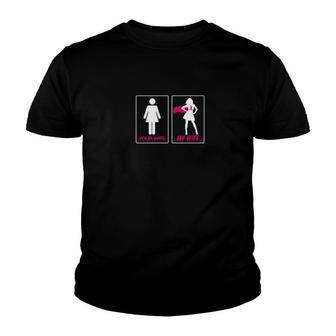 Wife Superhero Breast Cancer Fighter Awareness Youth T-shirt - Monsterry AU