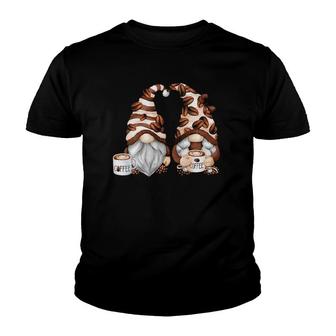 Womens Autumn Coffee Mug Matching Couple For Barista - Funny Gnomes V-Neck Youth T-shirt - Thegiftio UK