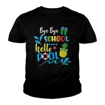 Womens Bye Bye School Hello Pool Summer Youth T-shirt - Thegiftio UK