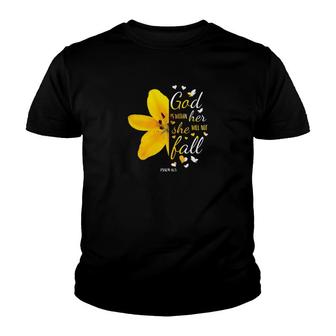 Womens Christian Bible Verse God Is Within Her She Scripture Gifts Premium Youth T-shirt - Monsterry