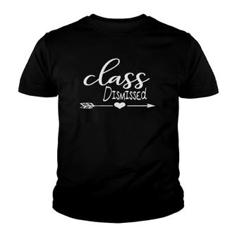 Womens Class Dismissed Last Day Of School Funny Teacher V-Neck Youth T-shirt - Seseable