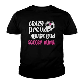 Womens Crazy Proud Loud Soccer Mimi Soccer Player Grandma Mimi V-Neck Youth T-shirt - Thegiftio UK