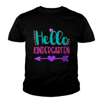 Womens Cute Hello Kindergarten 1St Day Of School Toddler Girls Youth T-shirt - Thegiftio UK