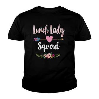 Womens Cute Lunch Lady Squadllama Lunch Lady School Gift V-Neck Youth T-shirt | Mazezy