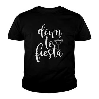 Womens Down To Fiesta Cinco De Mayo Margarita Party Gift V-Neck Youth T-shirt - Thegiftio UK