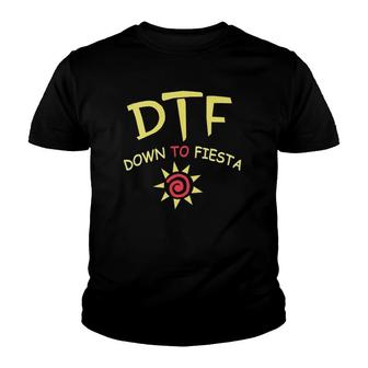 Womens Dtf Down To Fiesta Funny V-Neck Youth T-shirt - Thegiftio UK