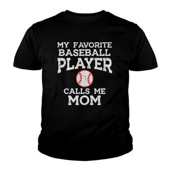 Womens Favorite Baseball Player Calls Me Mom Mothers Day Mama Women Youth T-shirt - Thegiftio UK