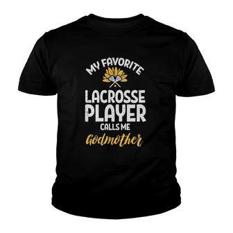 Womens Favorite Lacrosse Player Godmother Flower Lax Family Women Youth T-shirt - Thegiftio UK