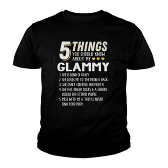 Womens Funny 5 Things Grandma Glammy Gift Idea V-Neck Youth T-shirt - Thegiftio UK