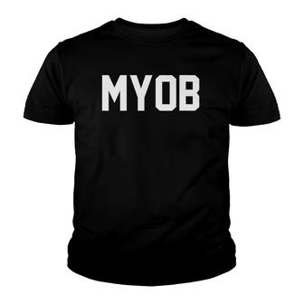 Womens Funny Internet Meme Hipster Mind Your Own Business Myob V-Neck Youth T-shirt | Mazezy